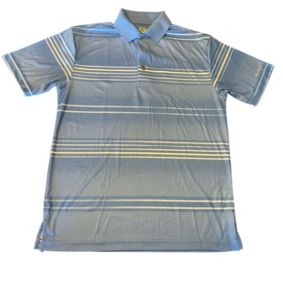Ben Hogan Performance Mens S/S Polo Shirt Blue Striped Size S Golf Shirt - Picture 1 of 13